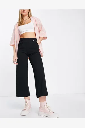 JDY Button detail cropped culottes in