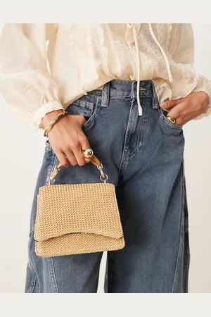 ASOS Resin and straw top handle crossbody bag in