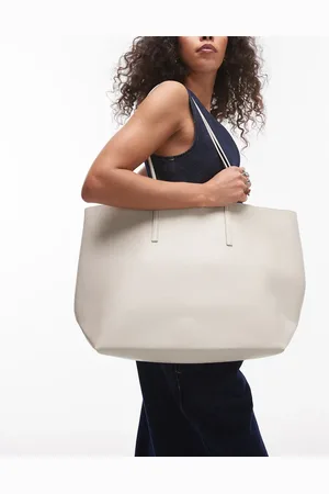 MANGO Large tote bag in beige