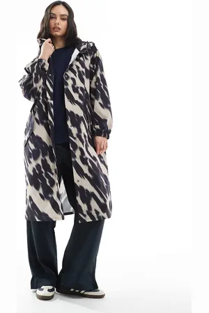 ASOS Shower proof rain jacket in mono abstract