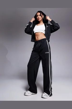 Kaiia Studio logo side stripe wide leg jogger co-ord in