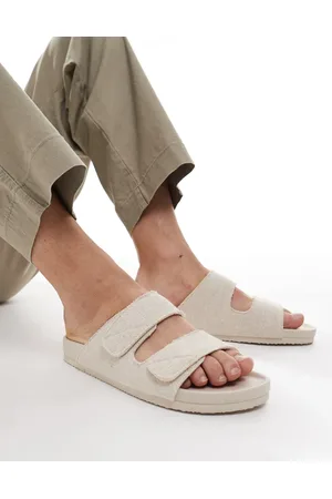 ASOS Two strap sanals in beige linen