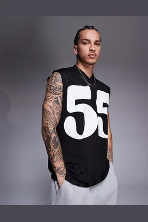 ASOS Oversized tank with sports graphic in mesh