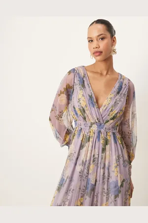 ANAYA Floral print long sleeve midi dress in