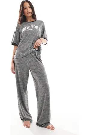 DKNY Fresh energy tee & pant sleep set in marl