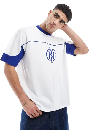 ASOS Oversized t-shirt with panelling and sports graphic in