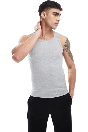 New Look Muscle fit ribbed vest in marl