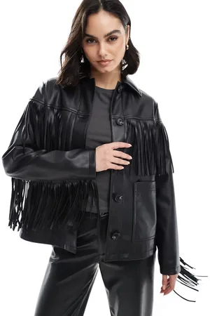 New Look Fringe PU jacket in