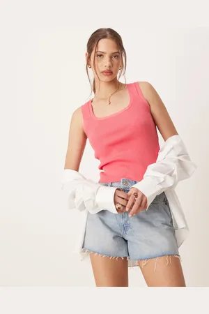 AWARE Ribbed knitted tank top in rose