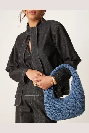 ASOS Hand crochet straw shoulder bag in