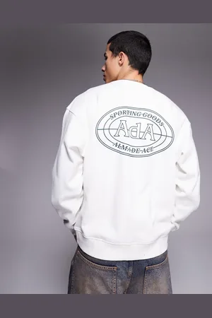 Alma de Ace Graphic back print 420gsm sweatshirt in cream