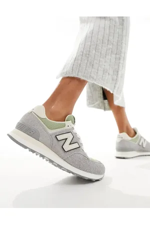New Balance 574 suede trainers in and green
