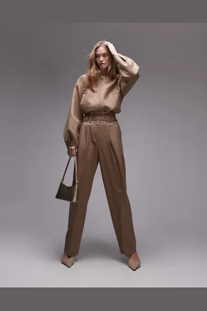 & OTHER STORIES Co-ord lux belted trousers in beige stripes