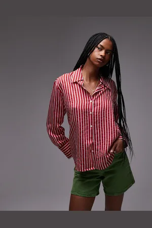 MANGO Oversized stripe shirt in