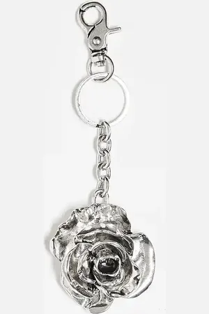Reclaimed Unisex rose bag charm in