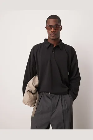 ASOS Oversized dropped shoulder cropped polo in scuba in
