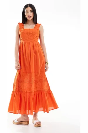 South Beach Palm broderie tie back maxi dress in