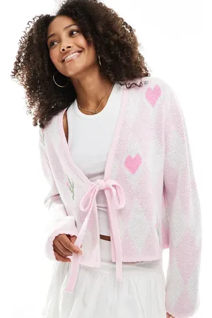 Miss Selfridge Diamond knit cardigan in