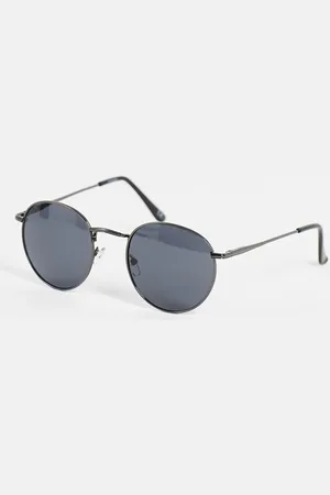 ASOS 90s round metal sunglasses with smoke lens in gunmetal