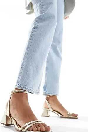 ASOS Wide Fit Honeydew mid block heeled sandals in