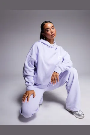 Kaiia Angel back print oversized hoodie co-ord in lilac