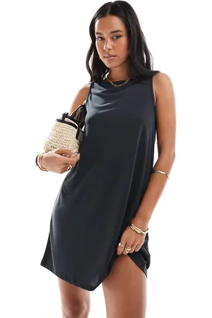 Pieces® Slinky boat neck mini swing dress in
