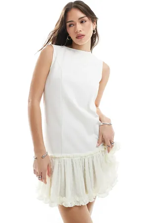 Miss Selfridge Sleeveless dropped waist mini dress in