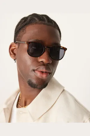 ASOS Retro round sunglasses with smoke lens in tortoise