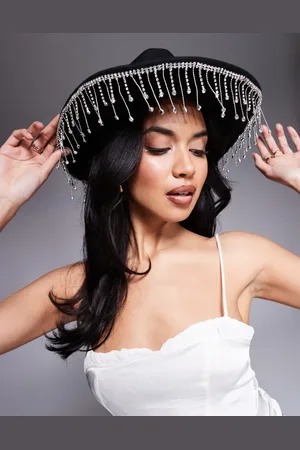ASOS Cowboy hat with diamante fringe in