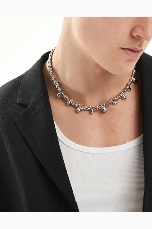 ASOS Metallic faux chip bead necklace in tone