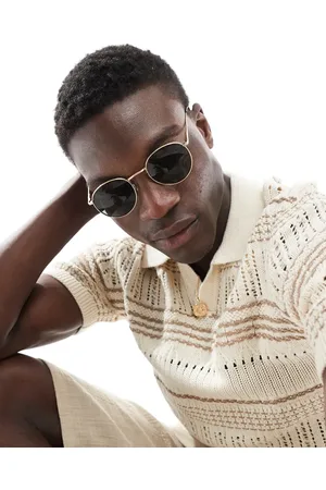 ASOS 90s round metal sunglasses with smoke lens in