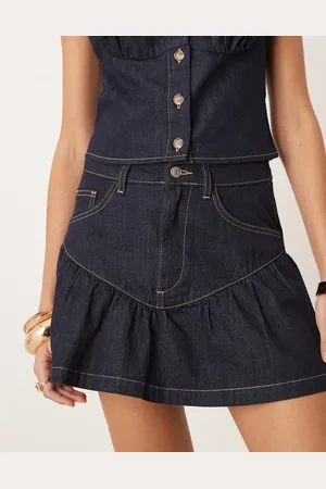 ASOS Denim mini skirt with drop waist panel co-ord