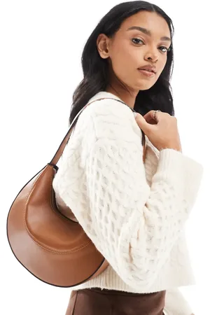 ASOS Interchangeable shoulder and clutch scoop cookie bag in tan