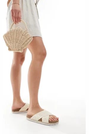 ASOS Jessica cross strap espadrille mule sandal in crochet