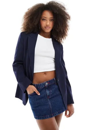 Bershka Oversized blazer in navy