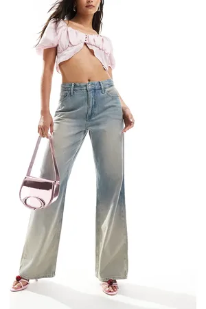 River Island Relaxed straight ombre jean in lightwash
