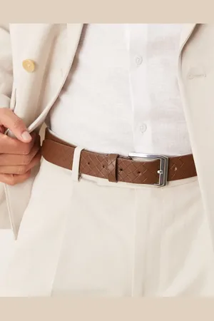 ASOS Emboss weave smart belt in faux leather
