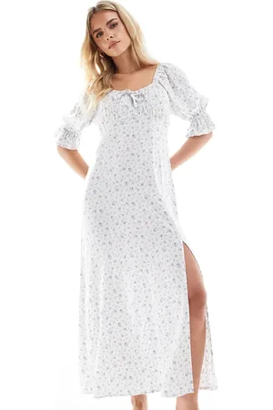 Miss Selfridge Maxi tea dress in blue floral print