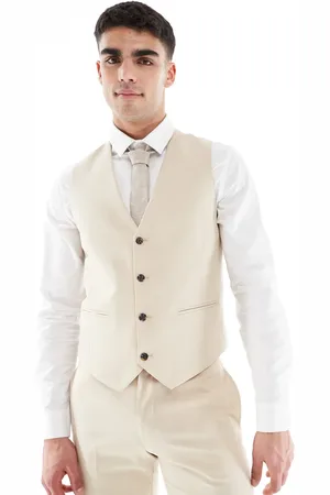 ASOS Skinny suit waistcoat in stone