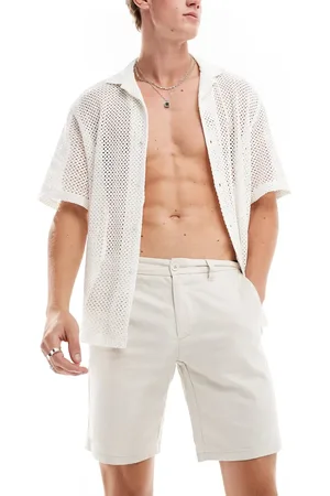 Only & Sons Linen mix chino short in beige