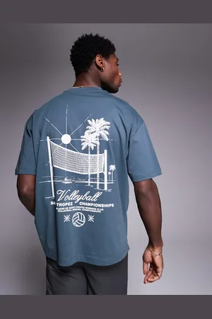 ASOS T-shirt with sports graphic in charcoal