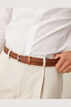 ASOS Bonded woven leather belt in tan