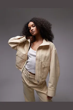 & OTHER STORIES Co-ord tailored relaxed fit short bomber jacket in buttermilk