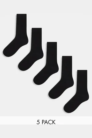 ASOS 5 pack cotton-rich ankle socks in