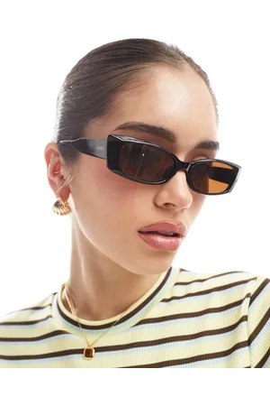 Aire Equinox pointed rectangle sunglasses in with brown lens
