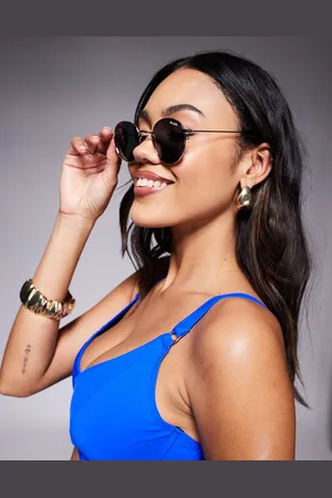 Aldo Albalaenna round metal sunglasses in silver