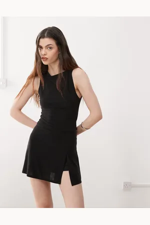 Reclaimed Slinky tie back mini skort dress in