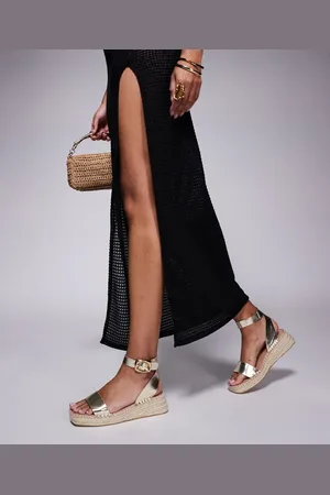 South Beach Linen two part espadrille sandals in