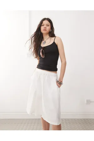 Weekday Poplin midi skirt in