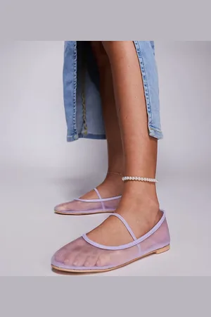 Public Desire Public Desire Twiggie Wide Fit ballet flat in mesh lilac